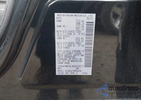 2014 Nissan Pathfinder Sl из США, поврежденный, VIN 5N1AR2MM7EC601927